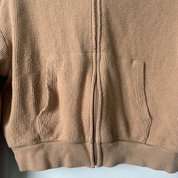Skims Brown Loungewear Cropped Hoodie Zip up Sweatshirt Size Small - Picture 4 of 5